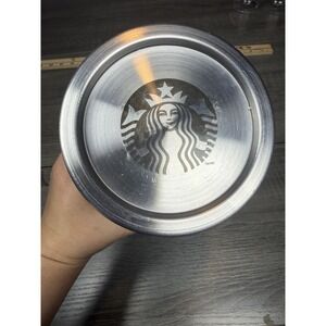 Rare 2010 Starbucks Coffee Canister 11" Tall Clear Acrylic Stainless Steel Lid